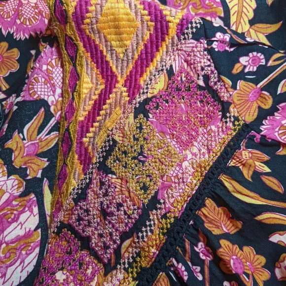 Rachel Zoe | Embroidered Floral Printed Blouse Top - Picture 8 of 11